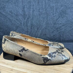 Lauren Ralph Lauren Snakeskin Pattern Heels - Black and Tan